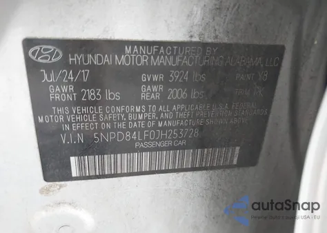 2018 Hyundai Elantra Sel из США, поврежденный, VIN 5NPD84LF0JH253728